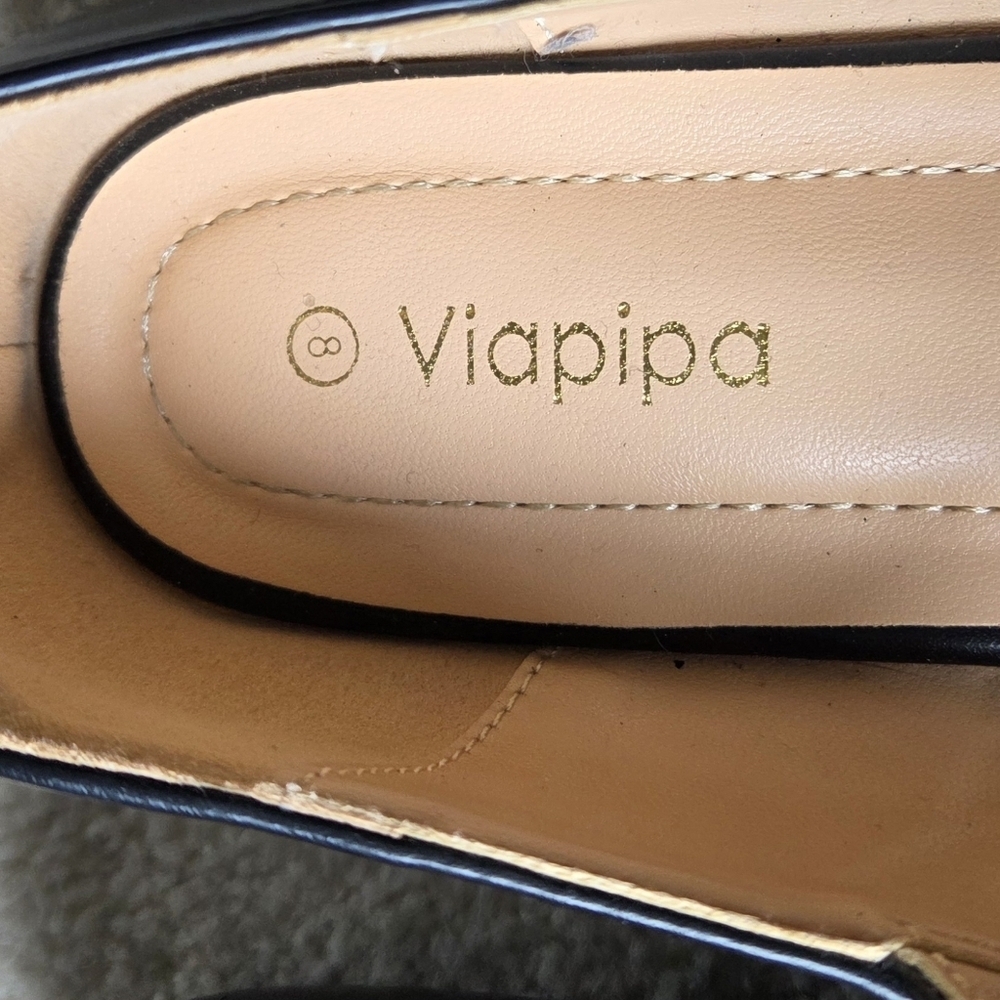 Viapipa Black Mary Jane Flat Shoes Size 8 - Picture 8 of 8